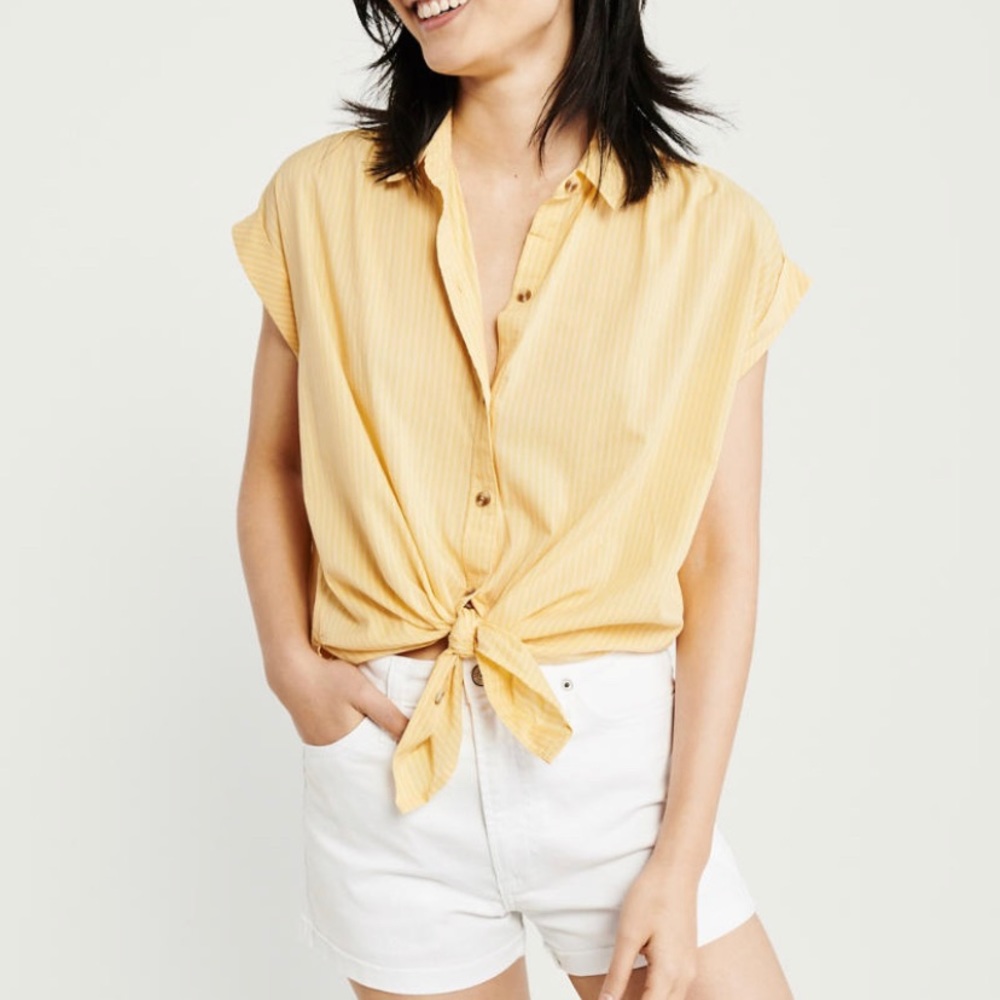 Abercrombie & Fitch Button Up Tie Tee - image 1